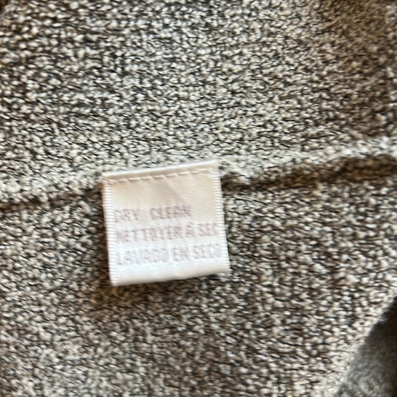 VTG 90s Jones New York Merino Wool Belted Cardigan Sweater Button Up Gray Medium - Picture 10 of 10